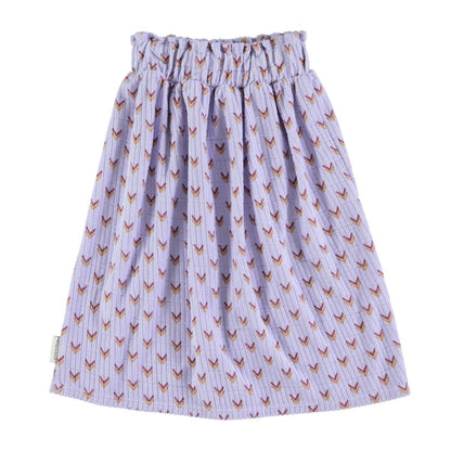 Long Terry Cotton Skirt Lilac With Multicolor Arrows