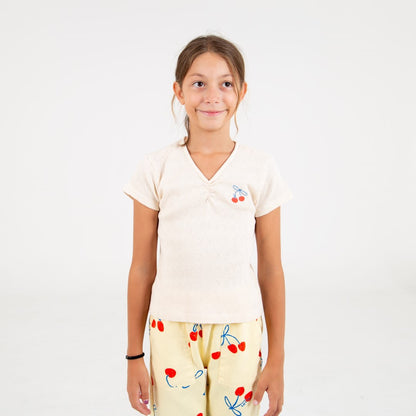 Shorts Cherries Allover Sundance Yellow
