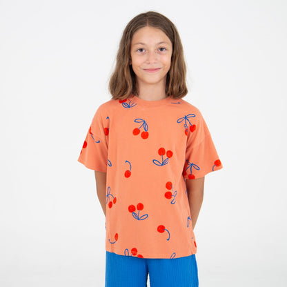 Wide Fit T-shirt Cherries Allover Papaya