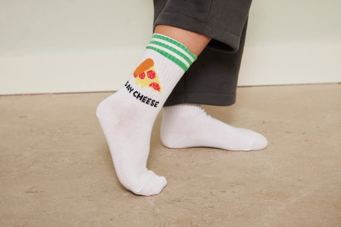 Pizza Socks White