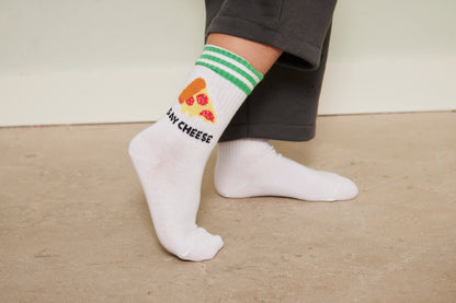 Pizza Socks White