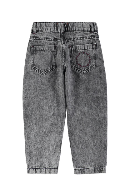 Mom Fit Trousers Washed Black Denim