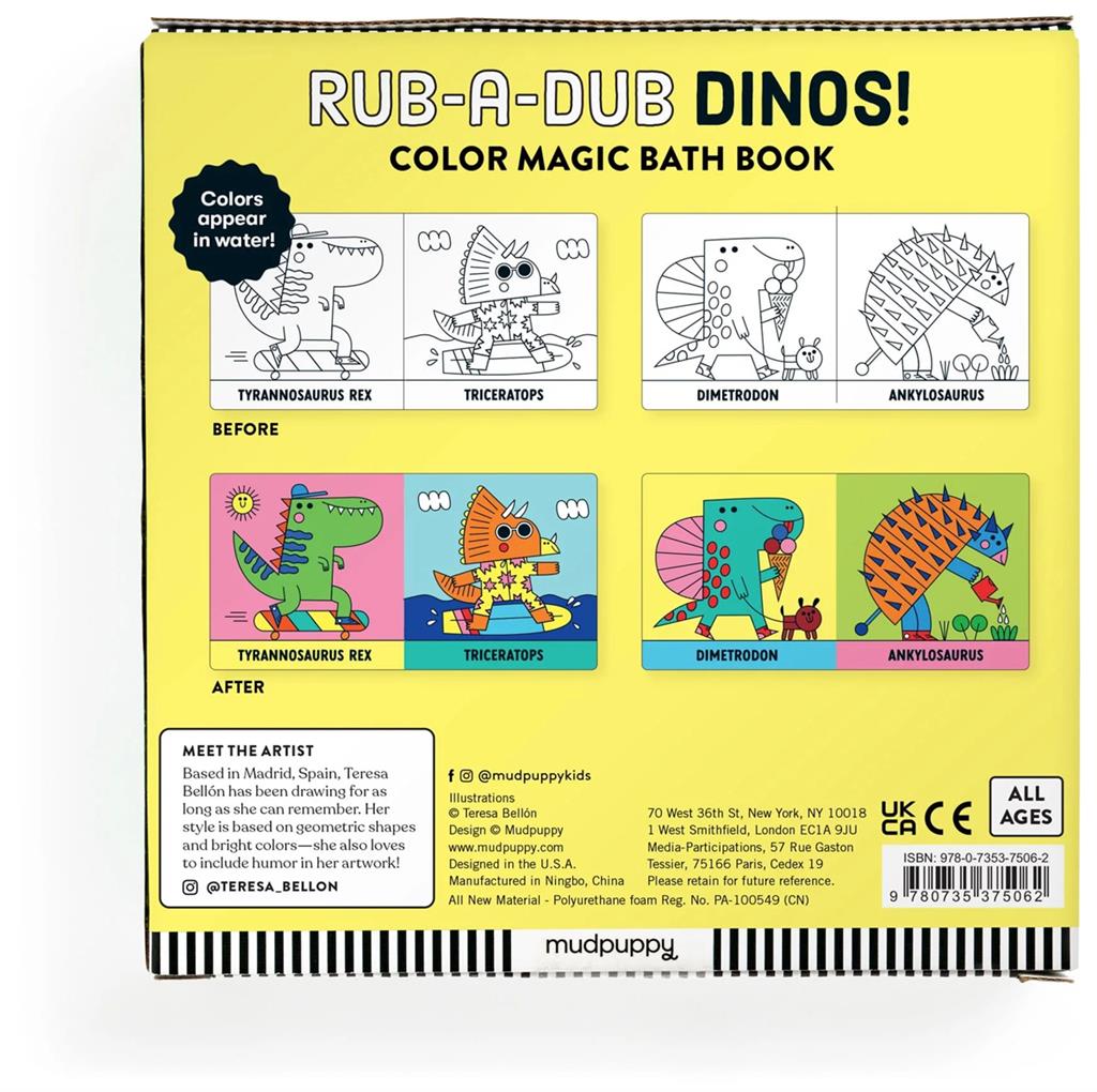 Color Magic Bath Book Rub-A-Dub Dinos