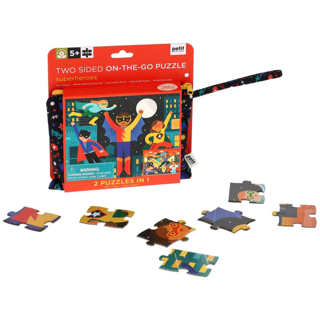 Tweezijdige Puzzel On The Go Superhelden 49pcs