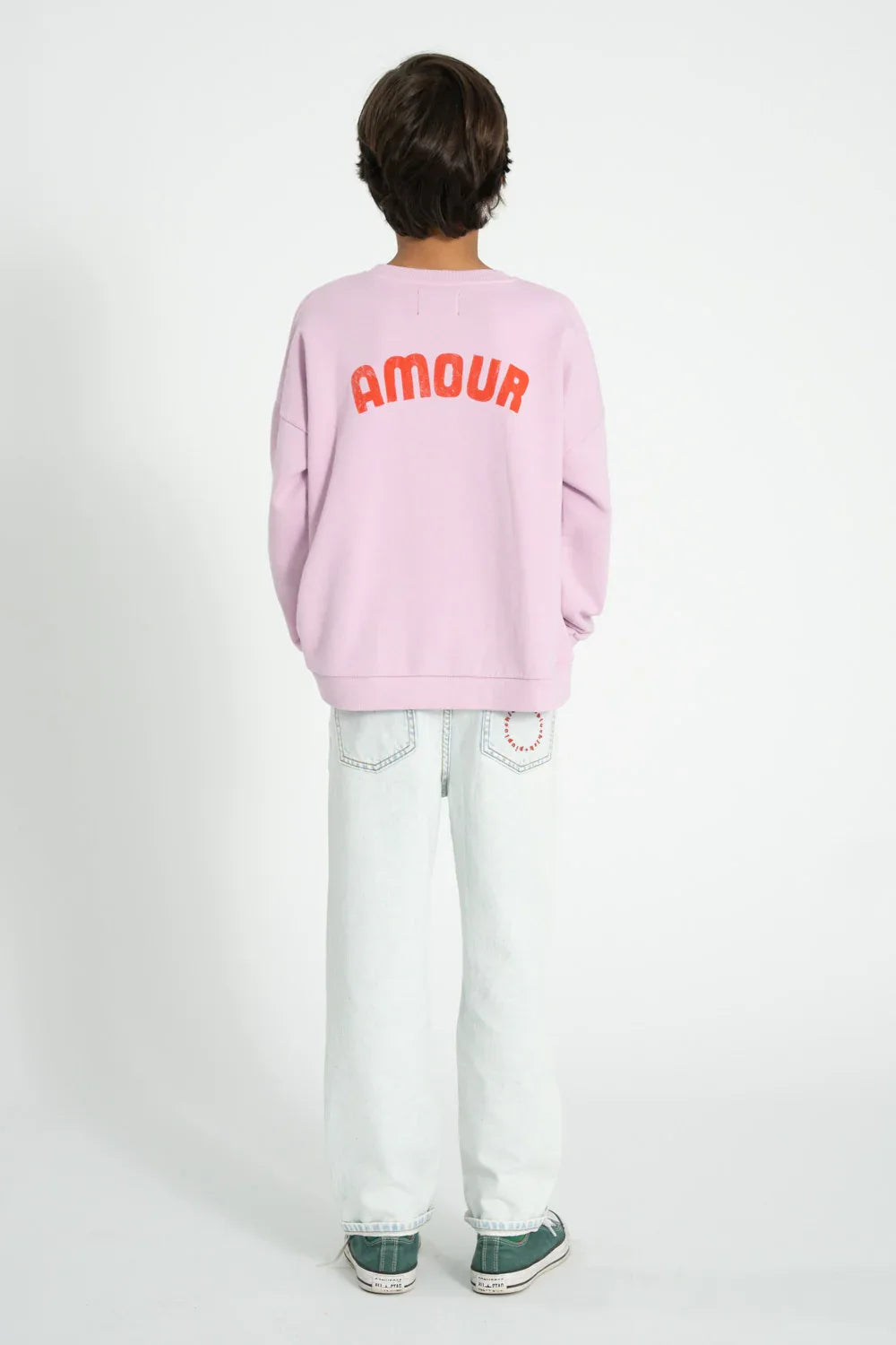 Sweatshirt Lilac With Red Heart Print - KDkes