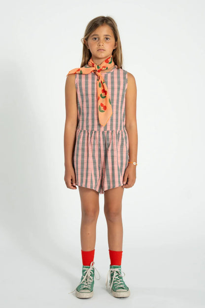 Short Jumpsuit Pink Checkered - Piupiuchick