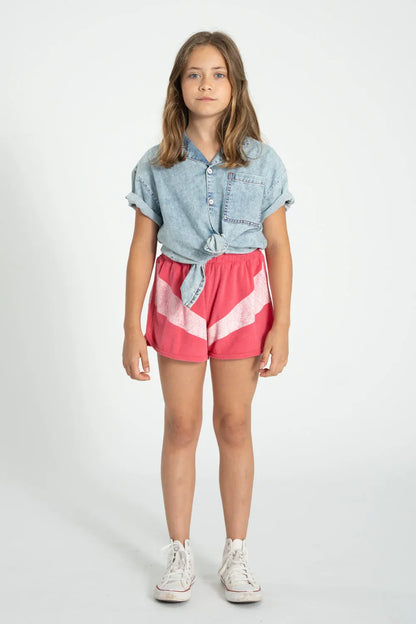 Shorts Pink With White Stripes Print - Piupiuchick