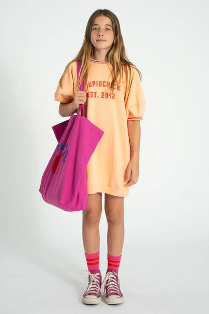 Sweatshirt Dress Peach Piupiuchick Print - Piupiuchick