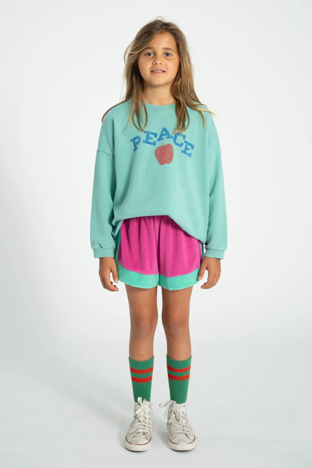 Sweatshirt Turquoise With Peace Print - KDkes
