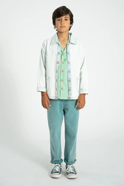 Hawaiian Shirt Green And Ecru Checkered - Piupiuchick