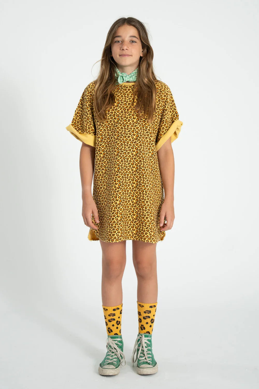 T-shirt Dress Mustard Animal Print - Piupiuchick
