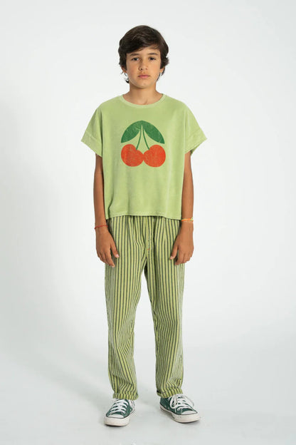 T-shirt Light Olive With Cherry Print - Piupiuchick