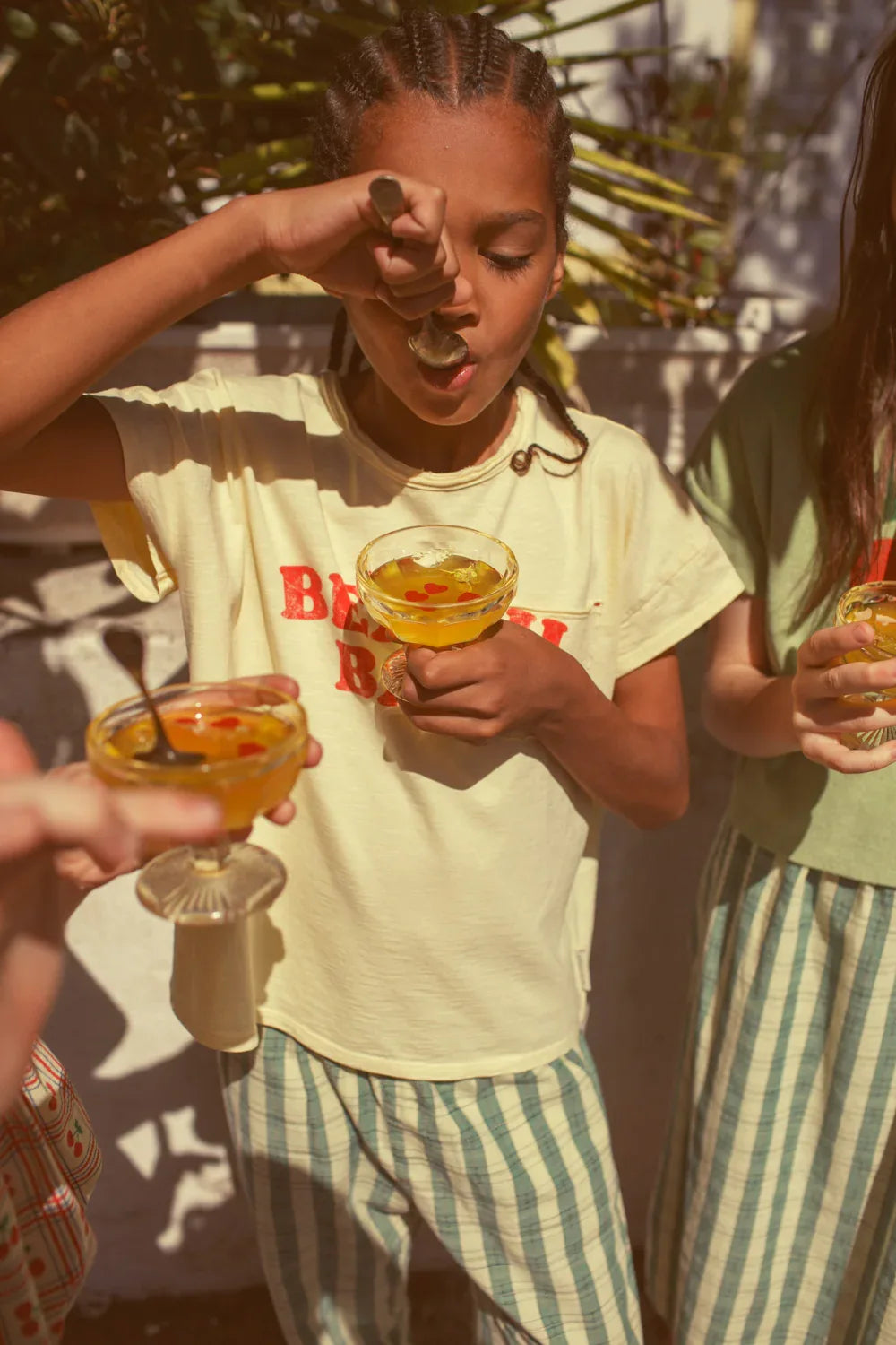 T-shirt Light Yellow With Beach Bar Print - Piupiuchick