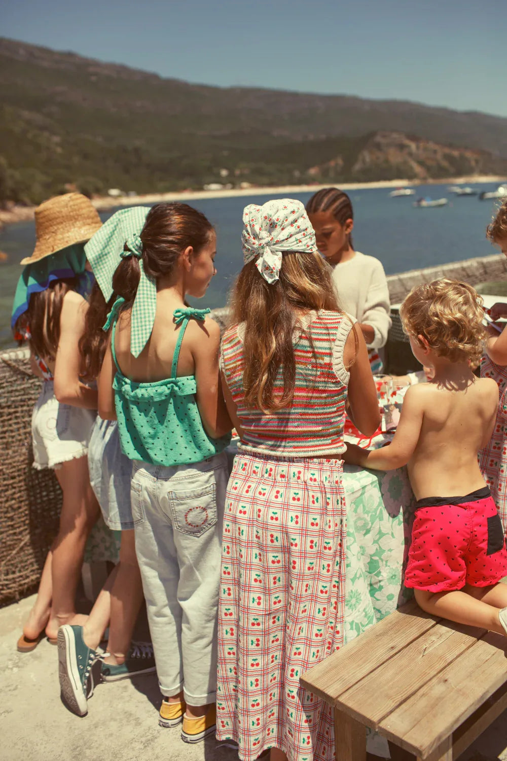 Top With Straps Green With Black Hearts Allover - Piupiuchick