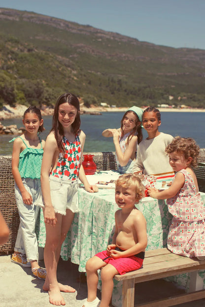 Mom Fit Trousers Washed Light Blue Denim - Piupiuchick