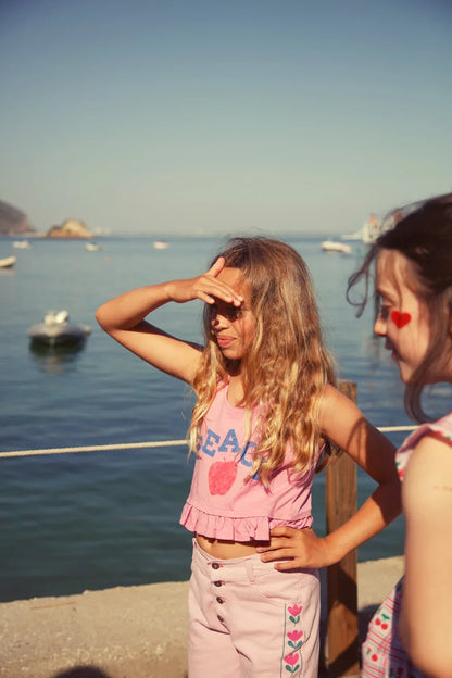 Top Pink With Peace Print - Piupiuchick