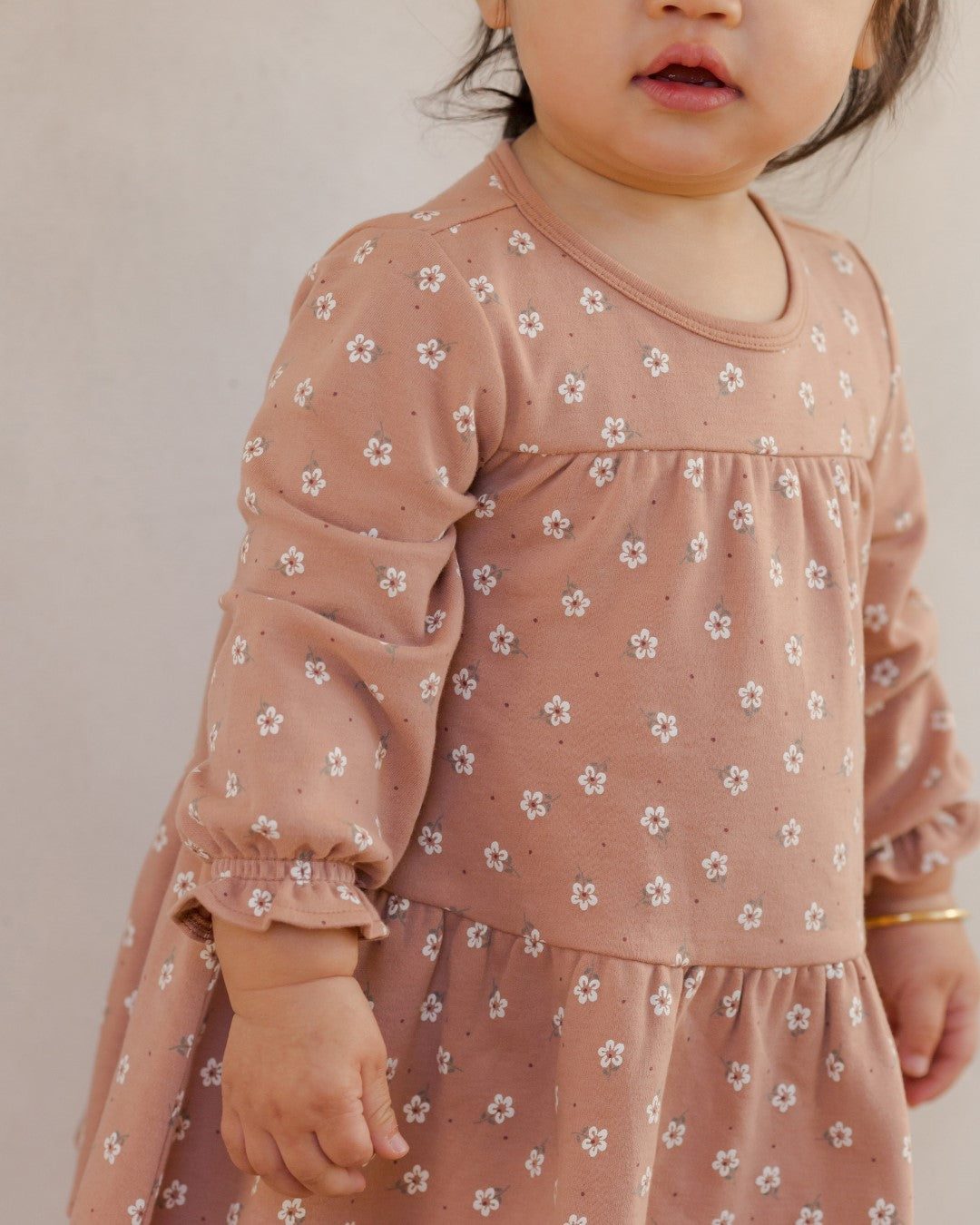 Tiered Jersey Dress Rose Ditsy