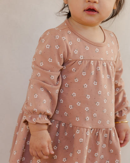 Tiered Jersey Dress Rose Ditsy