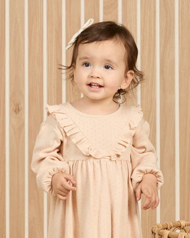 Long Sleeve Ruffle V Dress Shell