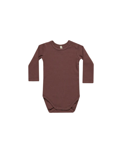 Ribbed Long Sleeve Bodysuit Plum