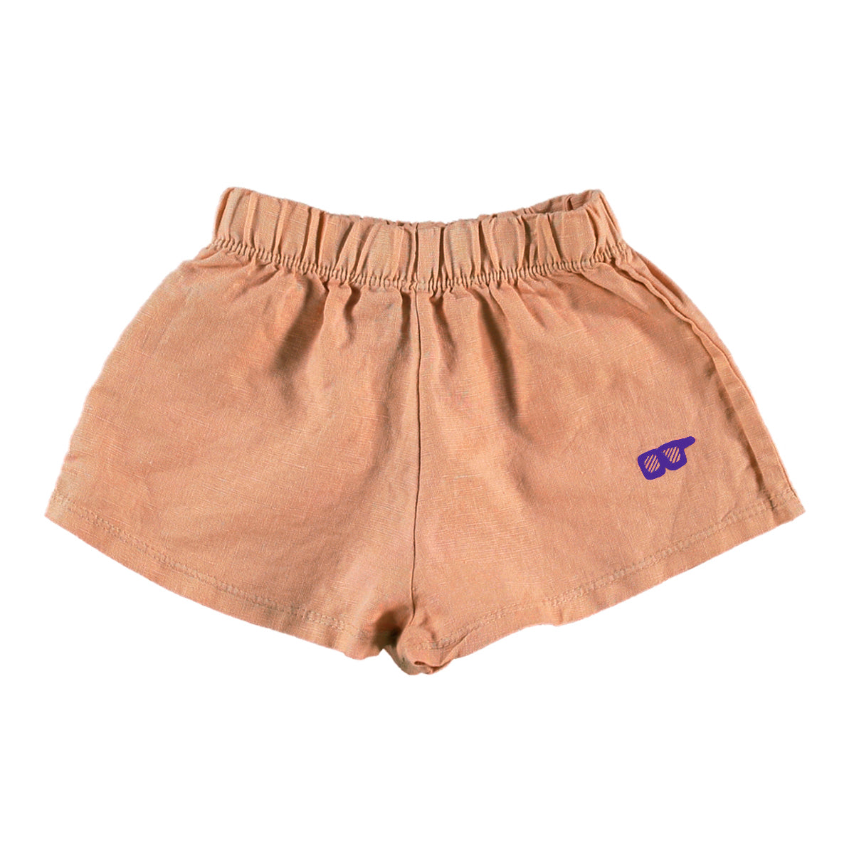 Baby Linen Shorts Glasses Peach