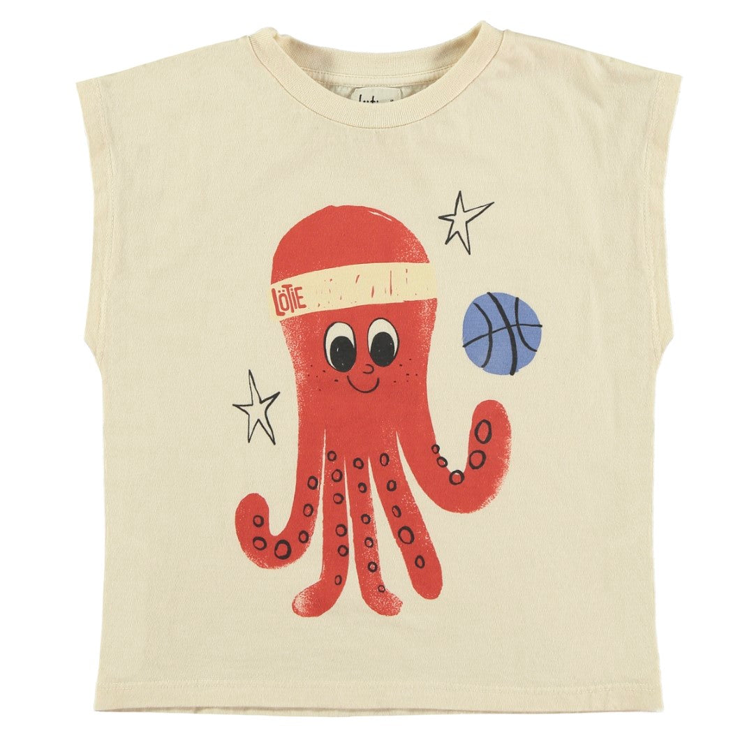 Sleeveless T-shirt Octopus Off White