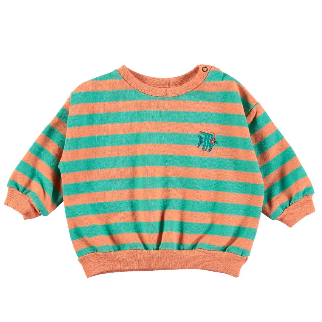 Baby Sweatshirt Stripes Fish Peach