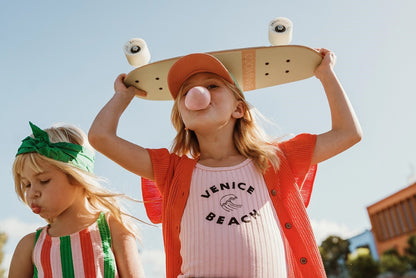 Knitted Girls Cardigan Coral