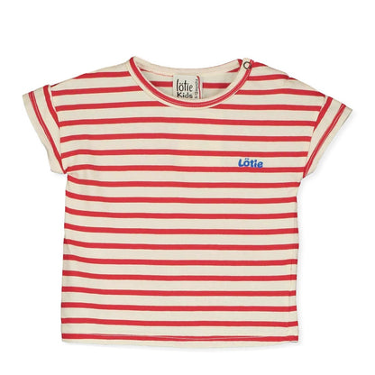 Baby T-shirt Lotie Embroidery Stripes Offwhite