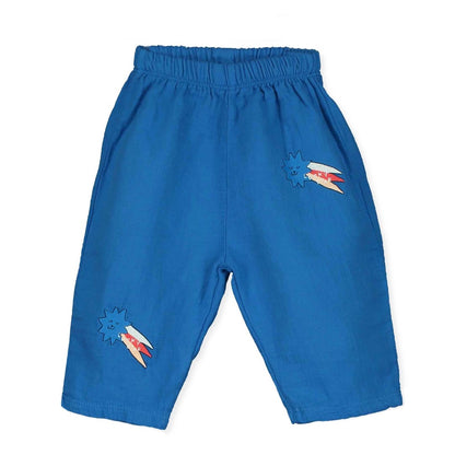 Baby Muslin Wide Pants Small Lucky Stars Royal Blue