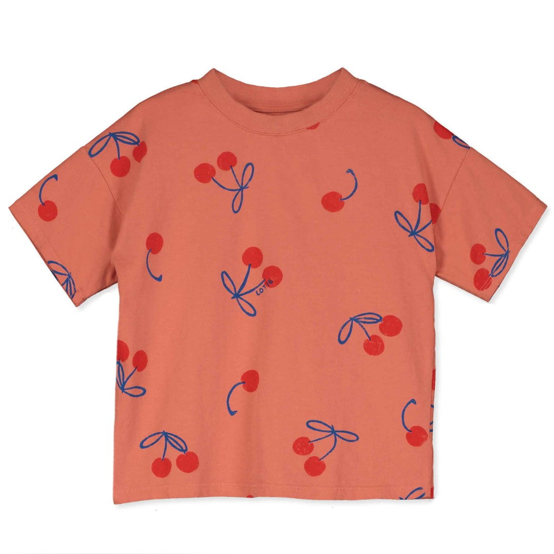 Wide Fit T-shirt Cherries Allover Papaya
