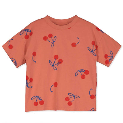 Wide Fit T-shirt Cherries Allover Papaya