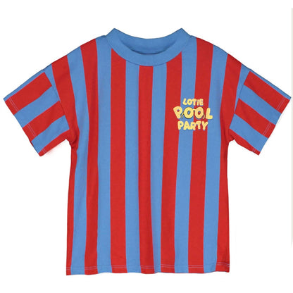 Wide Fit T-shirt Stripes Pool Party Baja Blue