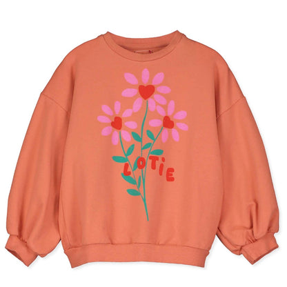 Sweatshirt Flowers Papaya