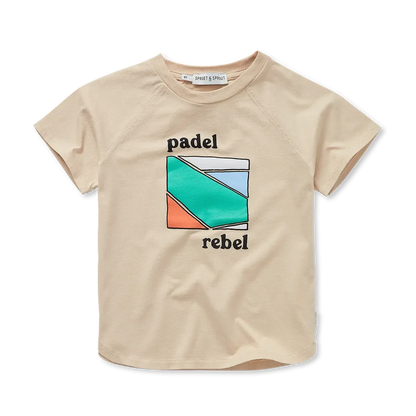 Raglan T-shirt Padel Rebel Sesame - Sproet &amp; Sprout