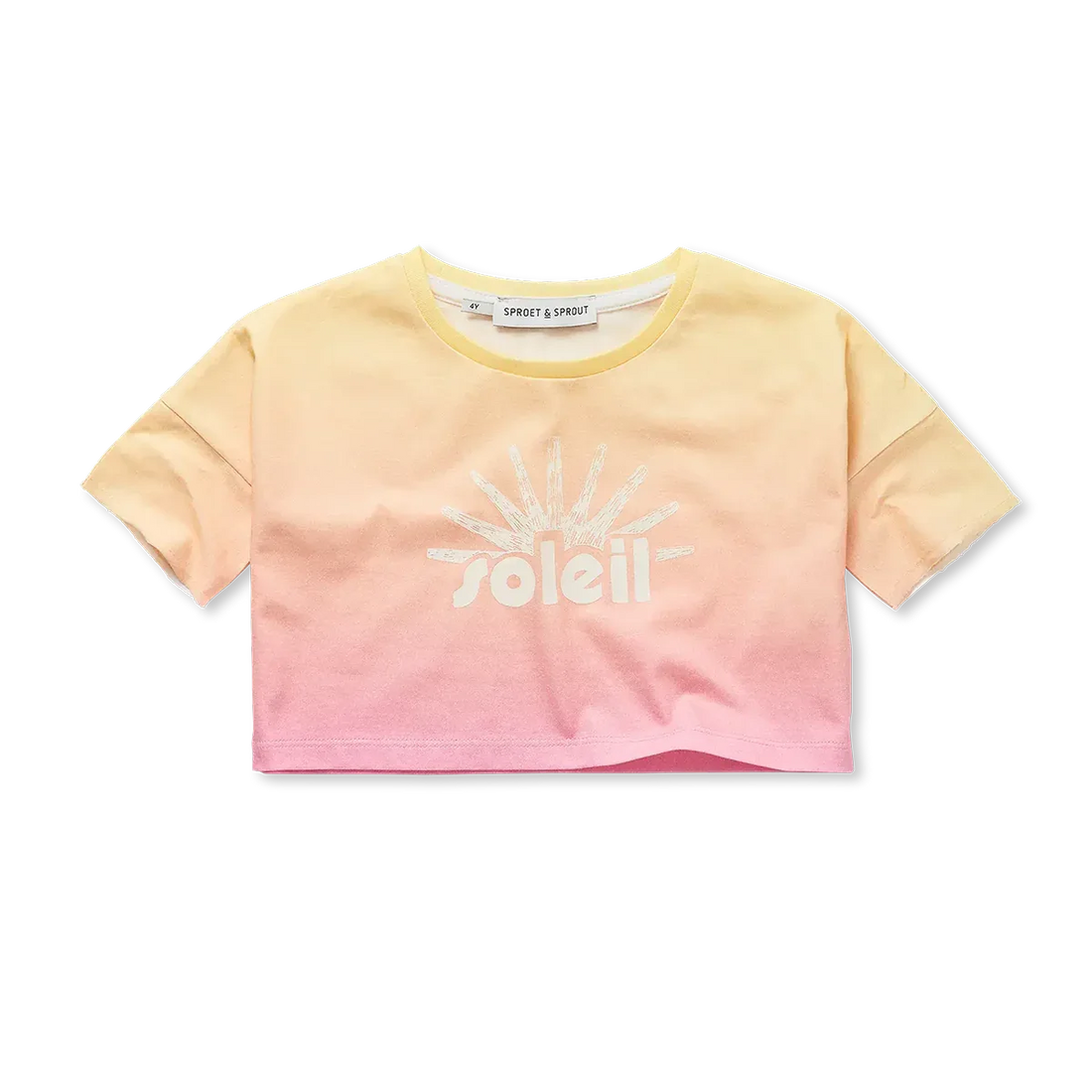 Cropped T-shirt Rainbow Dye Podium Pink - Sproet &amp; Sprout