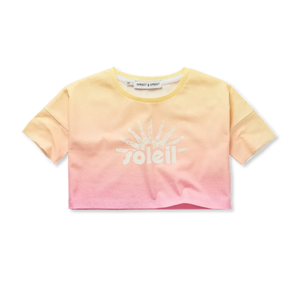 Cropped T-shirt Rainbow Dye Podium Pink - Sproet &amp; Sprout
