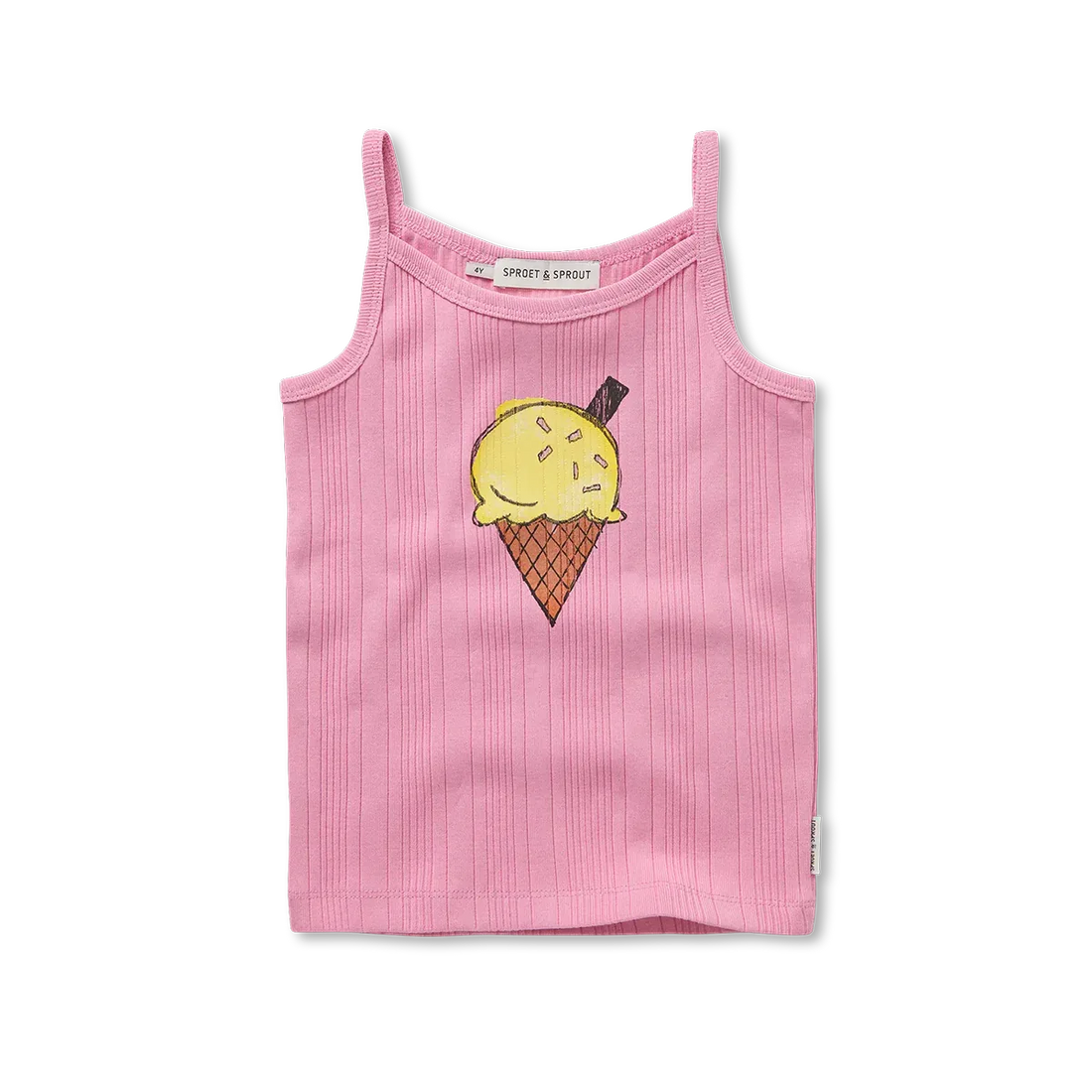 Girls Spaghetti Top Ice Cream Podium Pink - Sproet &amp; Sprout