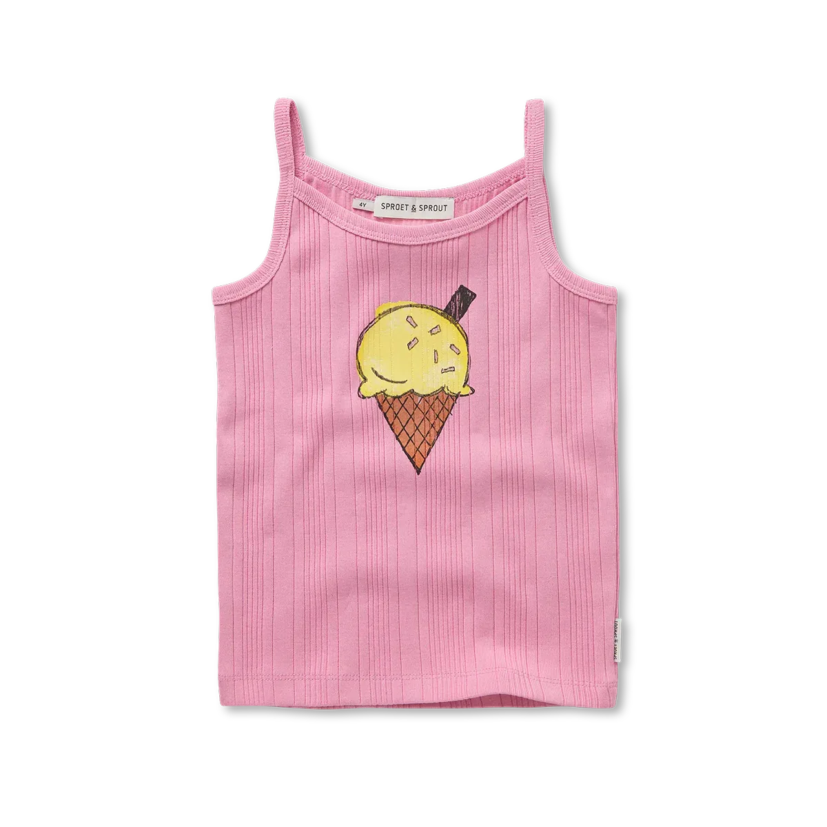 Girls Spaghetti Top Ice Cream Podium Pink - Sproet &amp; Sprout