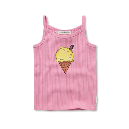 Girls Spaghetti Top Ice Cream Podium Pink - Sproet &amp; Sprout
