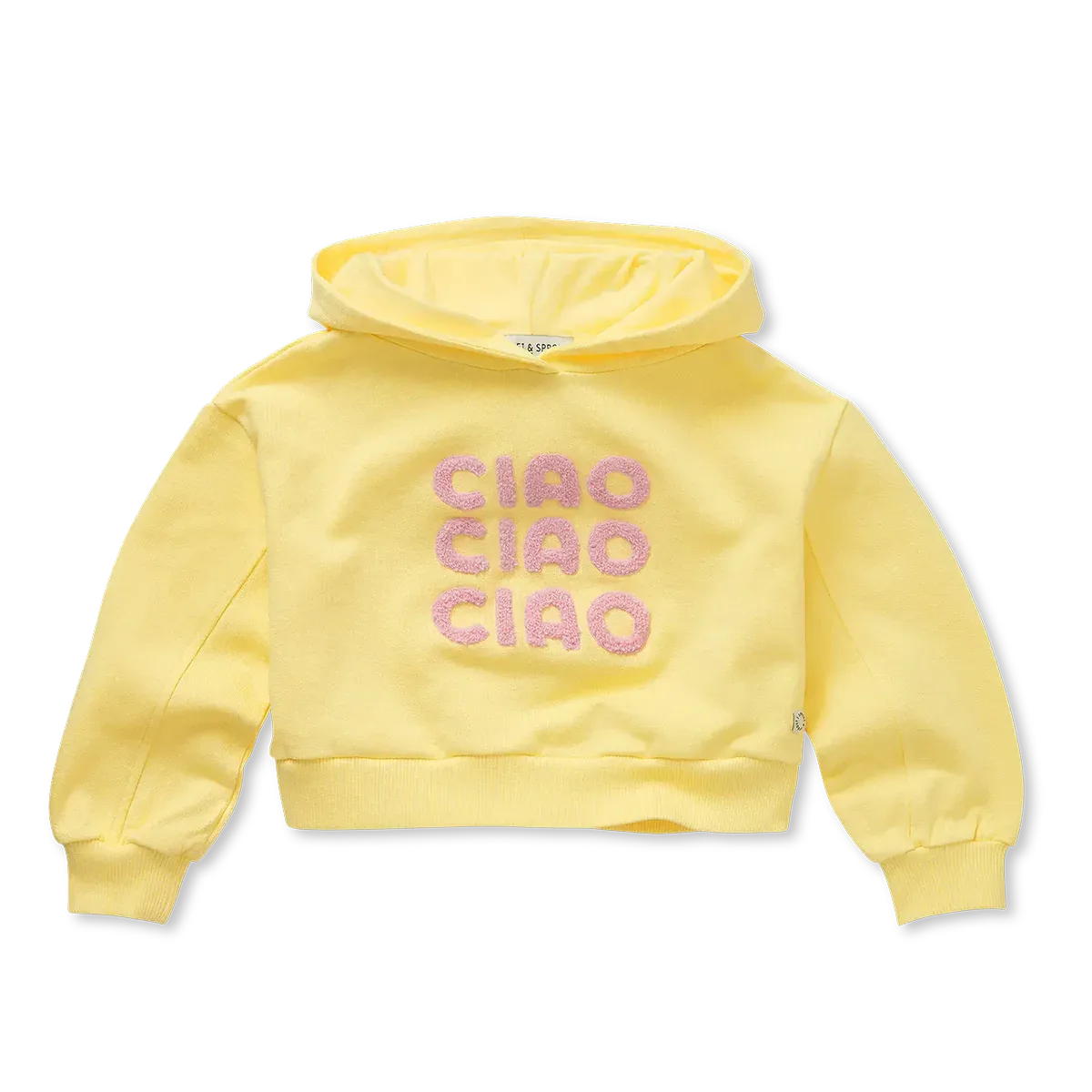 Boxy Hooded Girls Sweatshirt Pastel Yellow - Sproet &amp; Sprout