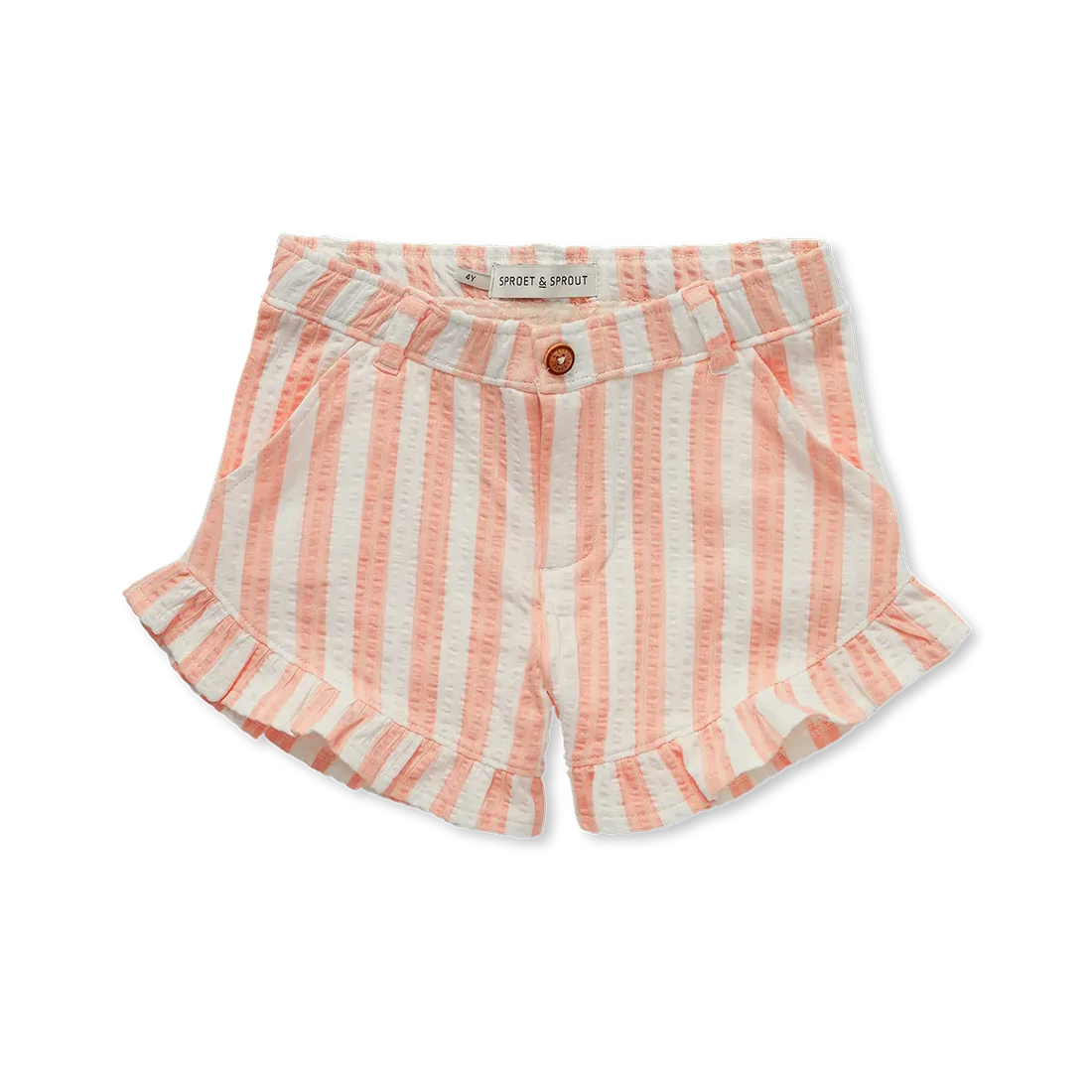 Ruffle Short Small Stripe Off White - Sproet &amp; Sprout