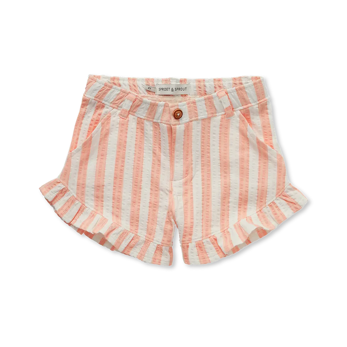 Ruffle Short Small Stripe Off White - Sproet &amp; Sprout