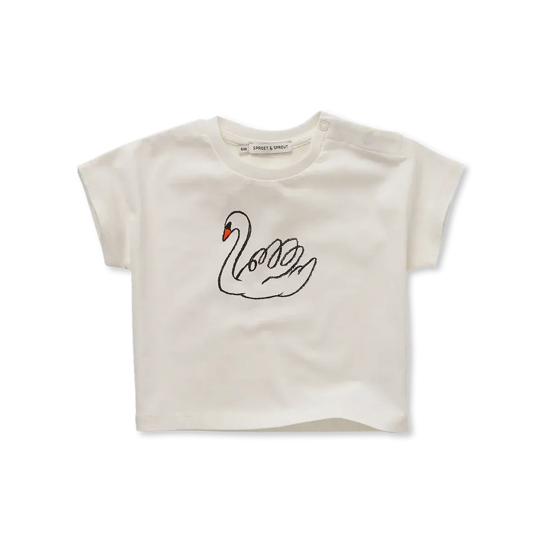 Baby T-shirt Swan Off White - Sproet &amp; Sprout