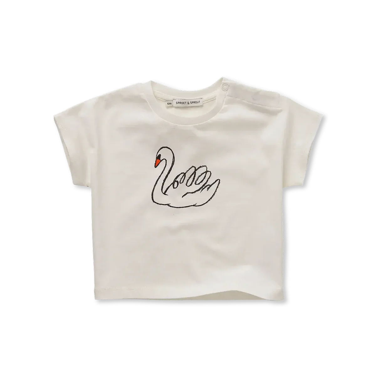 Baby T-shirt Swan Off White - Sproet &amp; Sprout