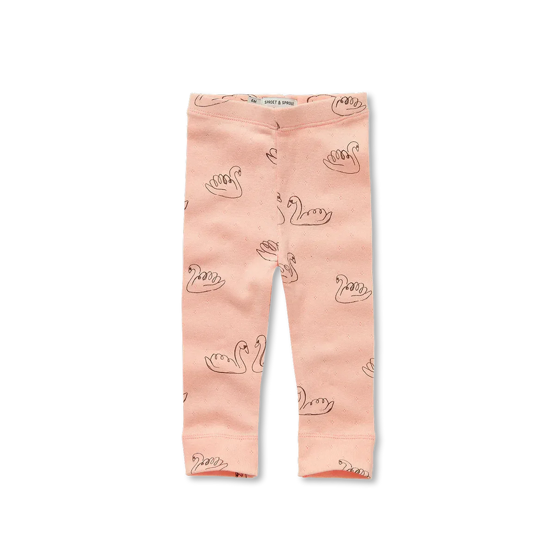 Baby Legging Swan Print Blush Pink - Sproet &amp; Sprout