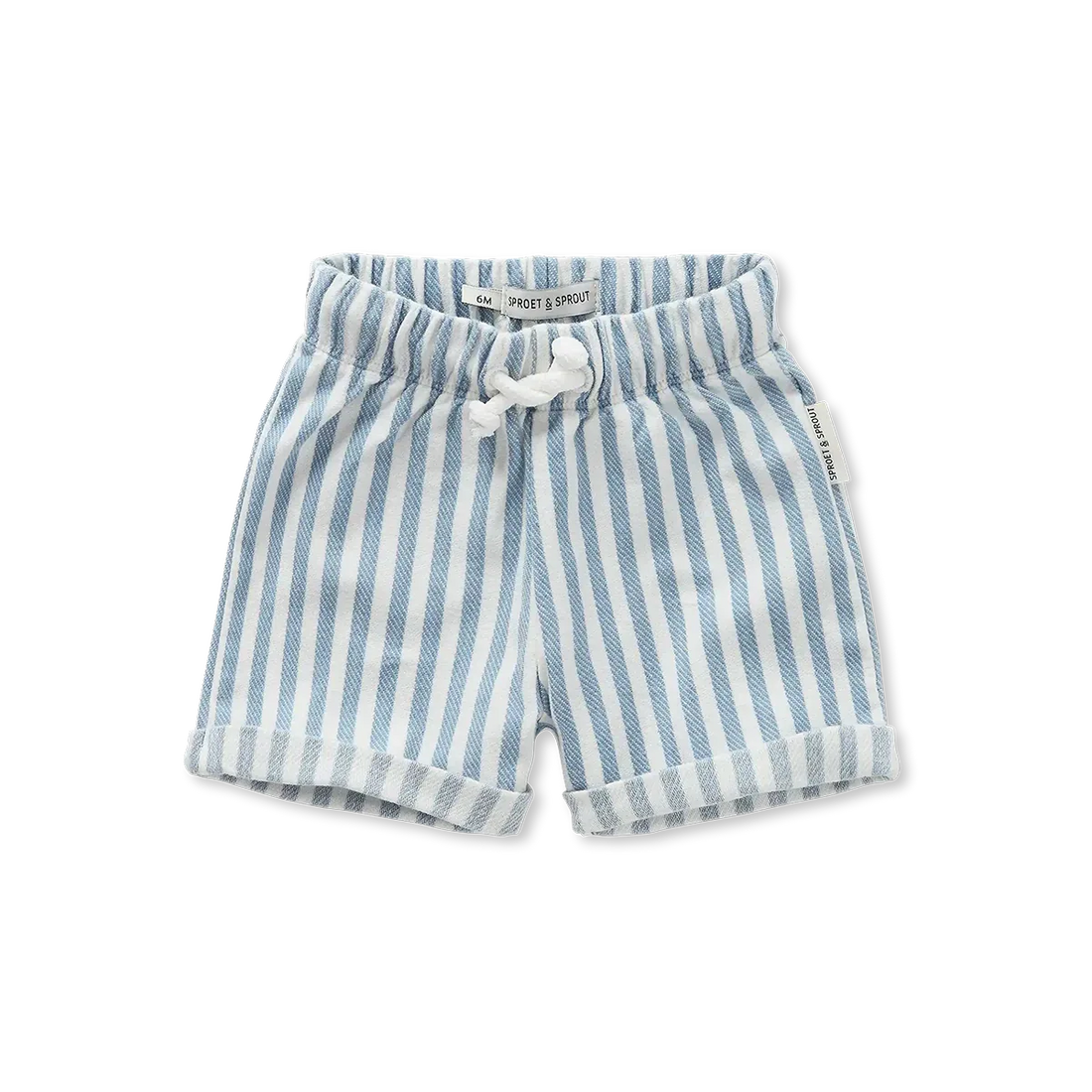 Baby Short Stripes Denim Blue - Sproet &amp; Sprout