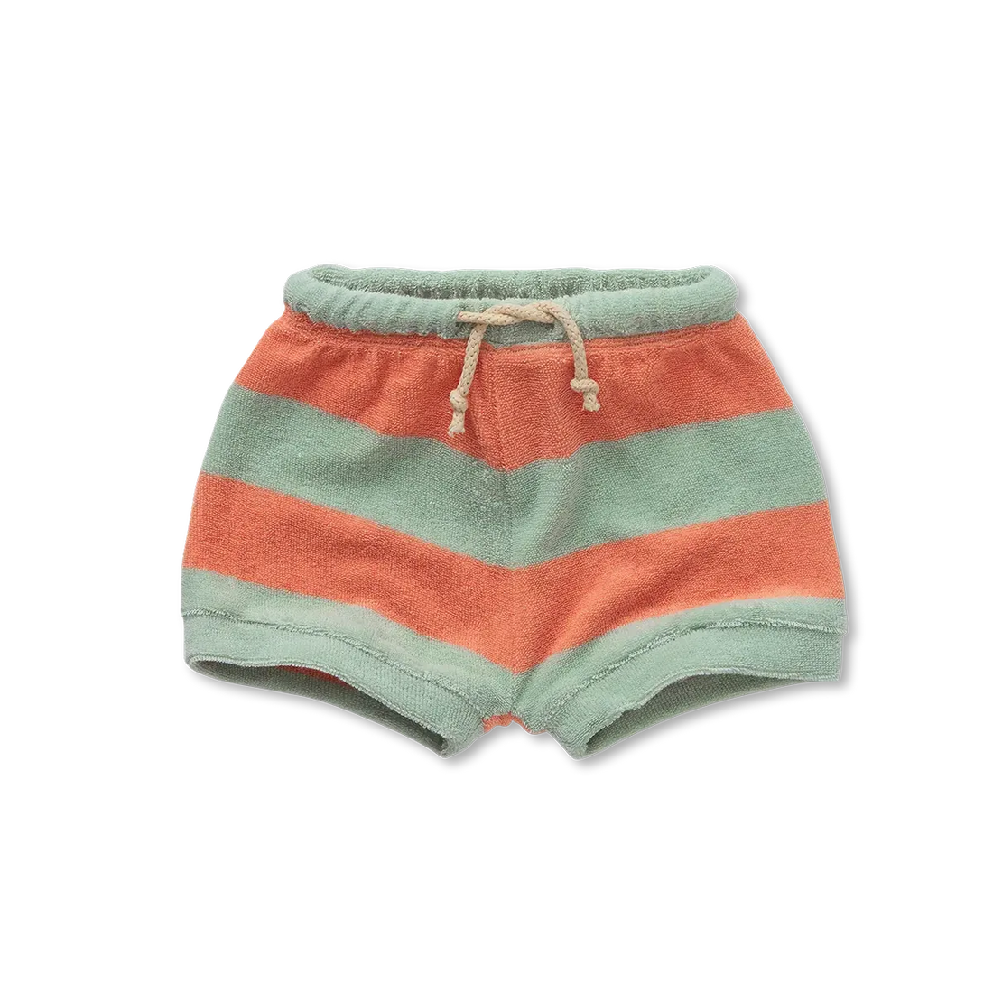 Baby Terry Shorts Stripes Silt Green - Sproet &amp; Sprout