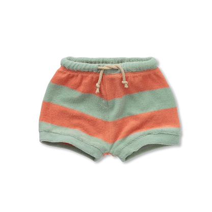 Baby Terry Shorts Stripes Silt Green - Sproet &amp; Sprout