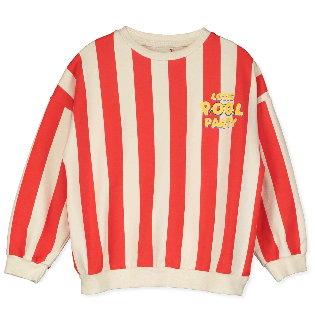 Sweatshirt Lotie Pool Party Red Stripes Offwhite